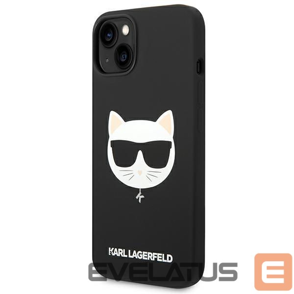 Back panel cover Karl Lagerfeld Karl Lagerfeld KLHMP14MSLCHBK iPhone 14 Plus 6.7 "hardcase black / black Silicone Choupette Head Magsafe