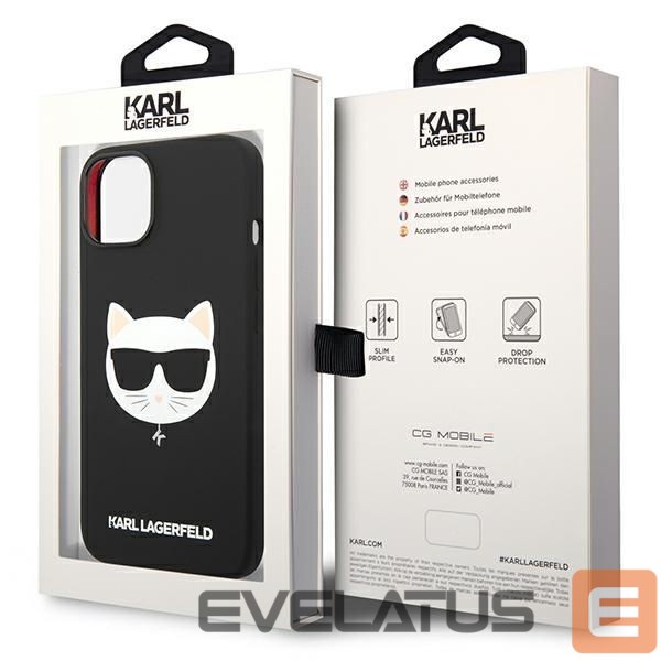 Back panel cover Karl Lagerfeld Karl Lagerfeld KLHMP14MSLCHBK iPhone 14 Plus 6.7 "hardcase black / black Silicone Choupette Head Magsafe