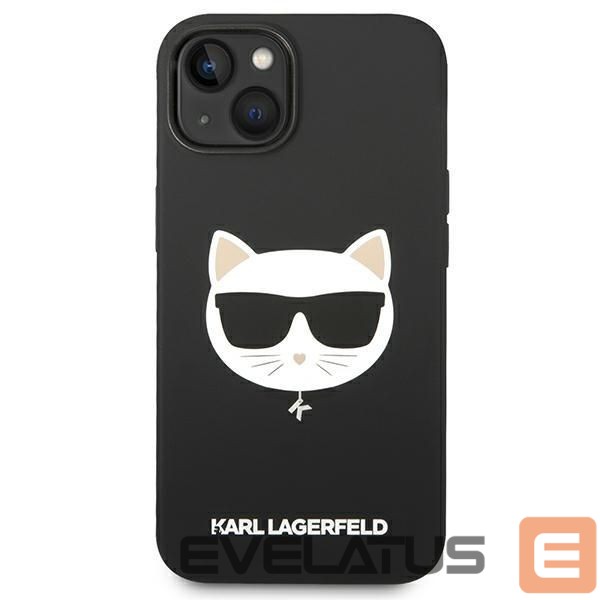 Back panel cover Karl Lagerfeld Karl Lagerfeld KLHMP14MSLCHBK iPhone 14 Plus 6.7 "hardcase black / black Silicone Choupette Head Magsafe