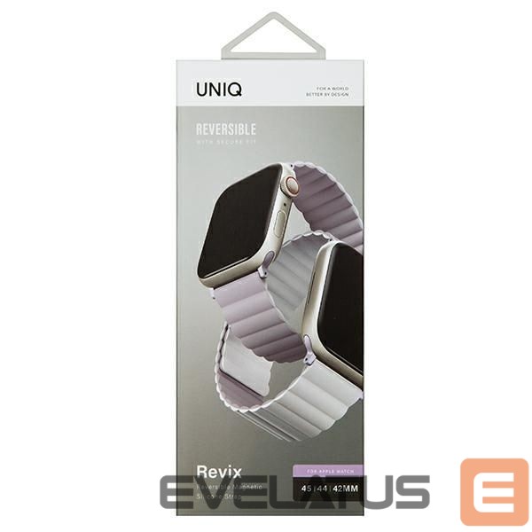Back panel cover UNIQ Uniq Revix strap for Apple Watch 1/2/3/4/5/6/7/8/SE/SE2/Ultra 42/44/45/49mm - lilac-white
