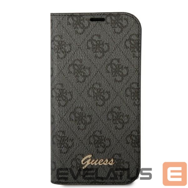Back panel cover Guess Guess GUBKP14LHG4SHK iPhone 14 Pro 6.1 "black / black book 4G Vintage Gold Logo