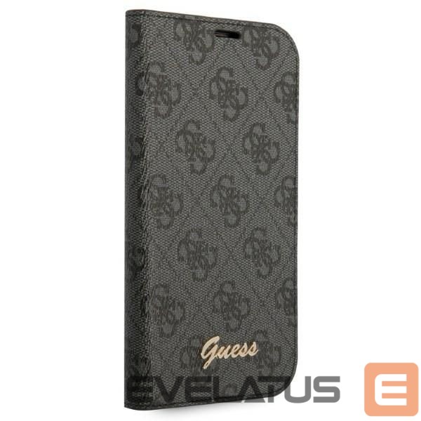 Back panel cover Guess Guess GUBKP14LHG4SHK iPhone 14 Pro 6.1 "black / black book 4G Vintage Gold Logo