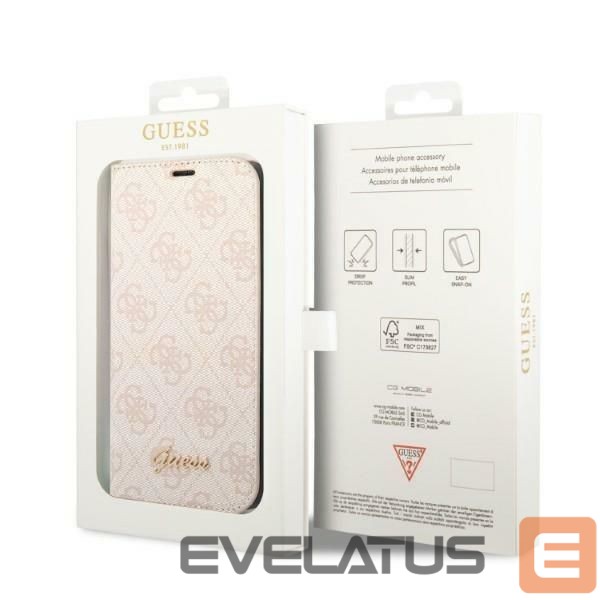 Back panel cover Guess Guess GUBKP14LHG4SHP iPhone 14 Pro 6.1 "pink / pink book 4G Vintage Gold Logo