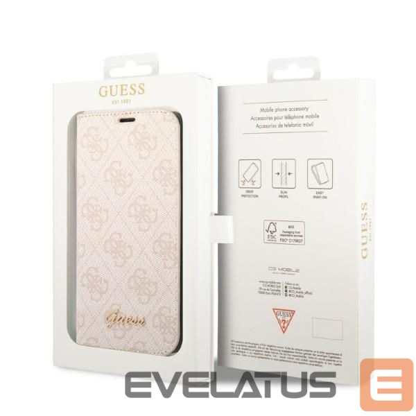 Back panel cover Guess Guess GUBKP14XHG4SHP iPhone 14 Pro Max 6.7 "pink / pink book 4G Vintage Gold Logo