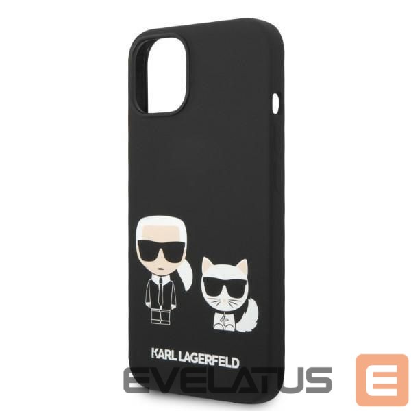 Back panel cover Karl Lagerfeld Karl Lagerfeld KLHMP14MSSKCK iPhone 14 Plus 6.7 "hardcase black / black Liquid Silicone Karl & Choupette Magsafe