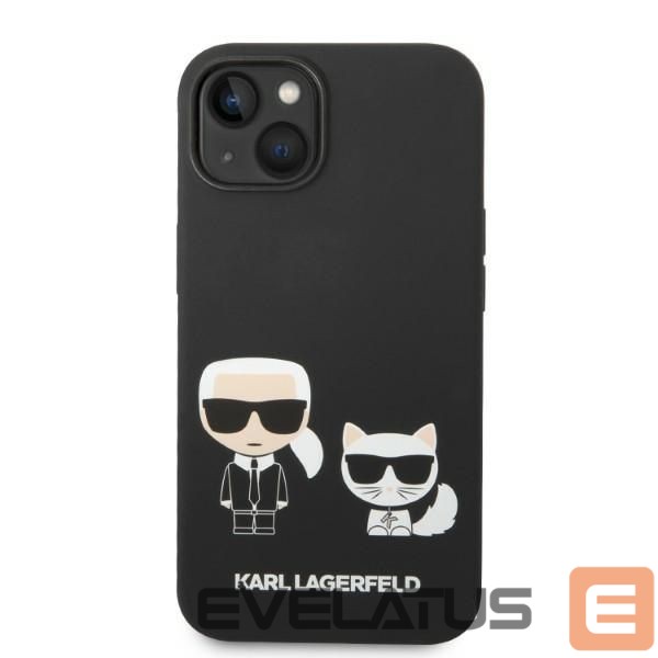 Back panel cover Karl Lagerfeld Karl Lagerfeld KLHMP14MSSKCK iPhone 14 Plus 6.7 "hardcase black / black Liquid Silicone Karl & Choupette Magsafe