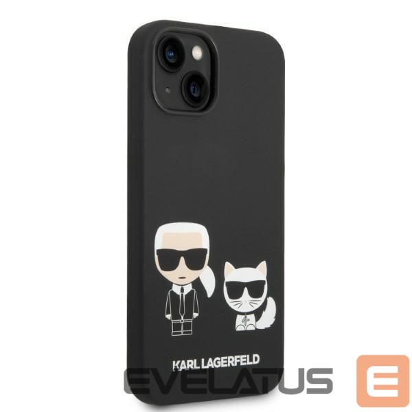 Back panel cover Karl Lagerfeld Karl Lagerfeld KLHMP14MSSKCK iPhone 14 Plus 6.7 "hardcase black / black Liquid Silicone Karl & Choupette Magsafe