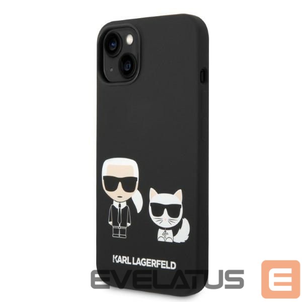 Back panel cover Karl Lagerfeld Karl Lagerfeld KLHMP14MSSKCK iPhone 14 Plus 6.7 "hardcase black / black Liquid Silicone Karl & Choupette Magsafe