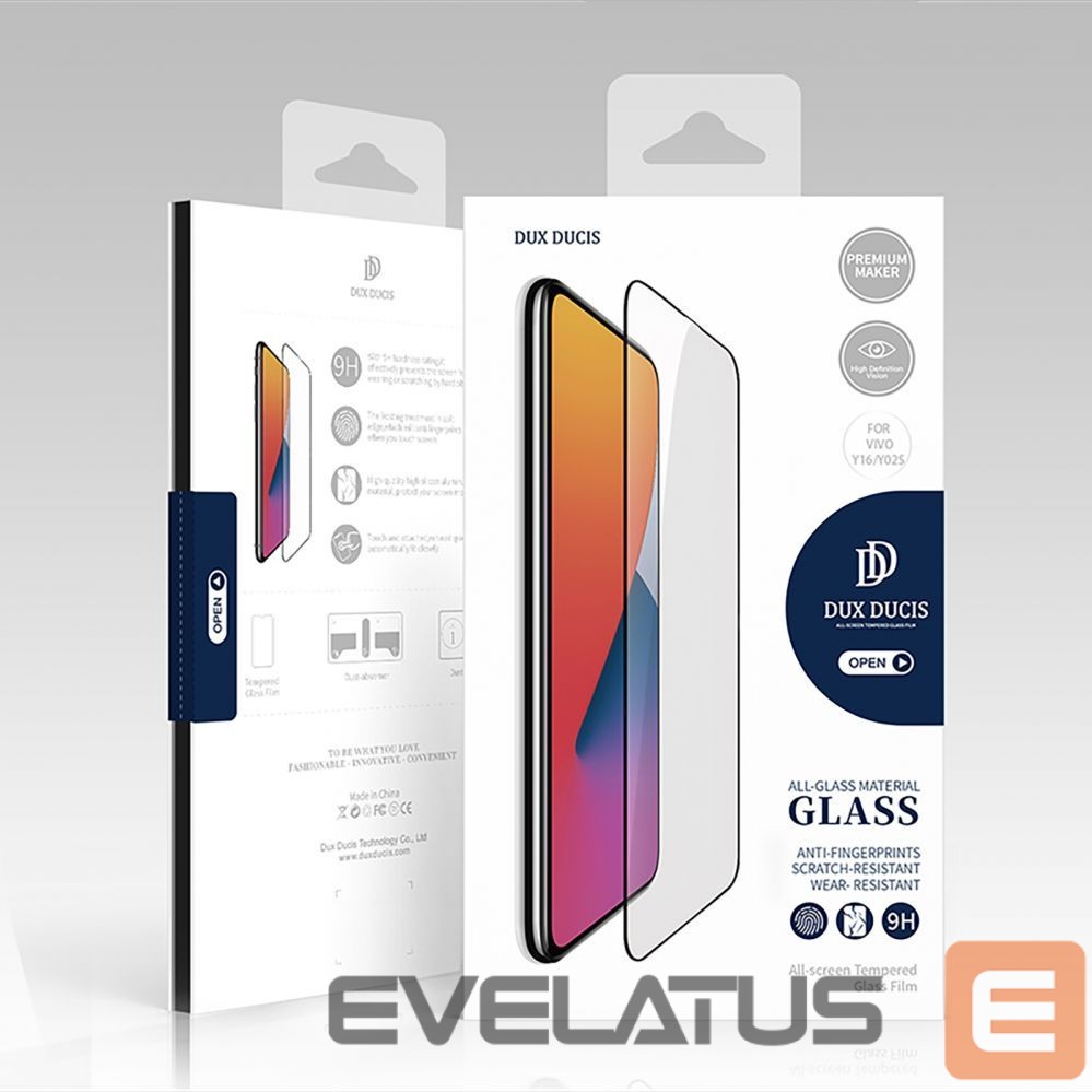 Protective glass Dux Ducis Dux Ducis 9D Tempered Glass Vivo Y16 / Y02s full screen with frame black (case friendly)