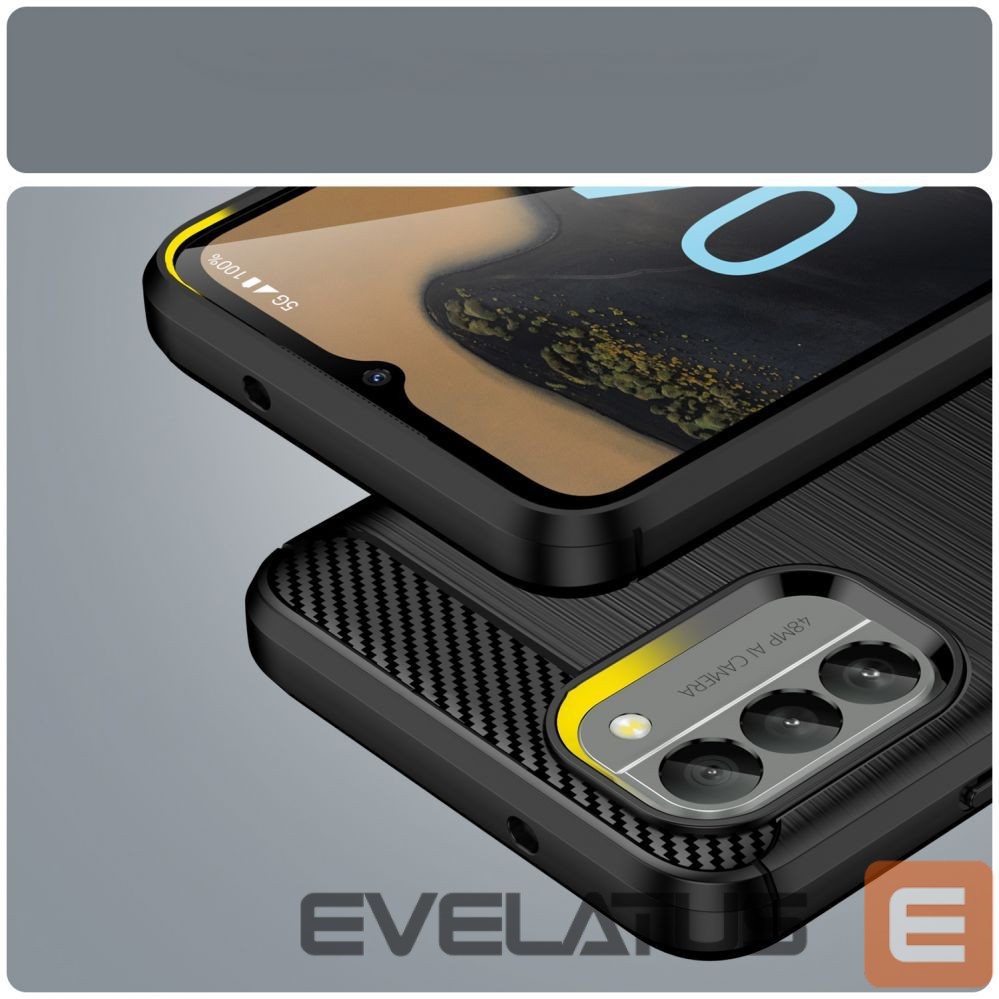 Back panel cover Hurtel Carbon Case cover for Nokia G400 flexible silicone carbon cover black