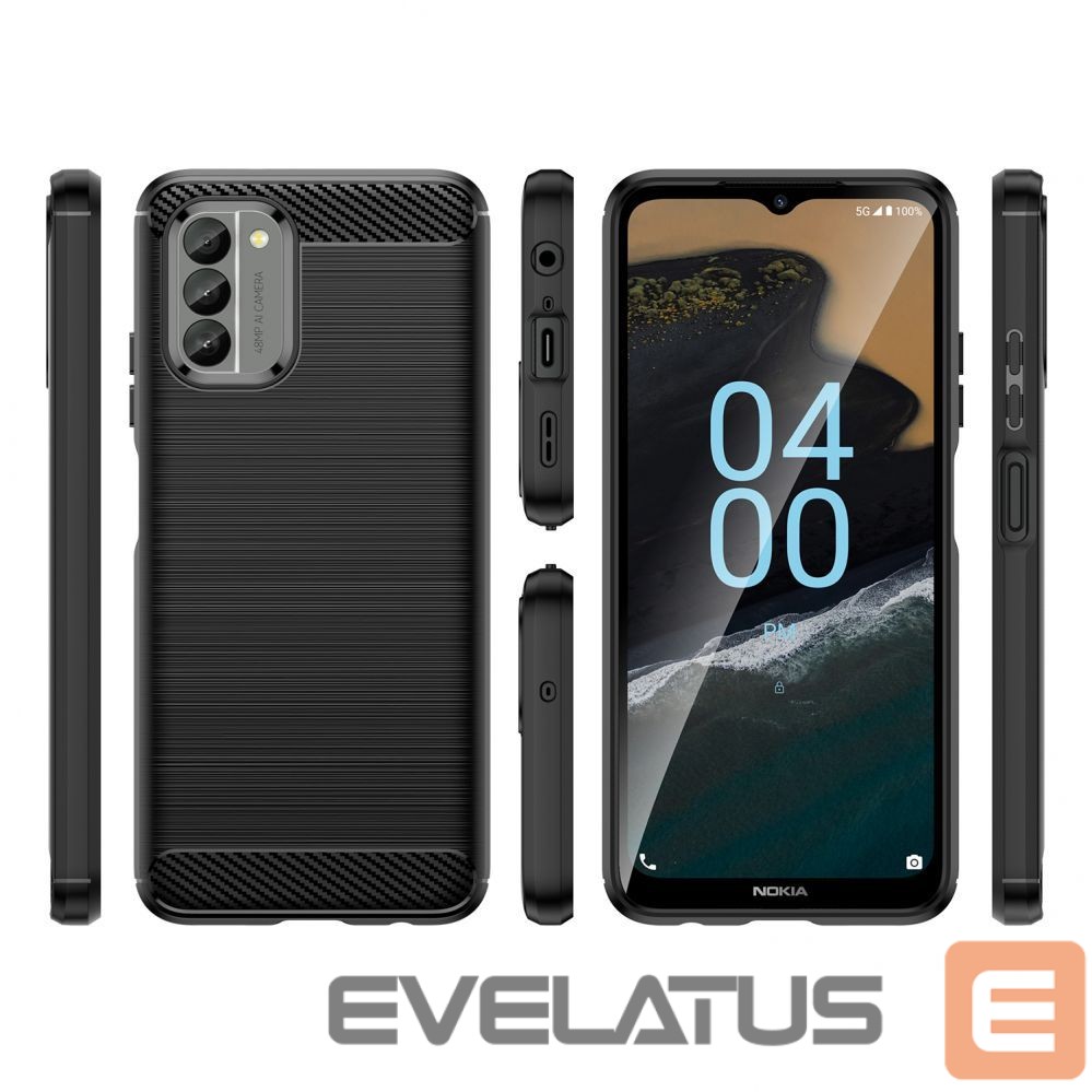 Back panel cover Hurtel Carbon Case cover for Nokia G400 flexible silicone carbon cover black