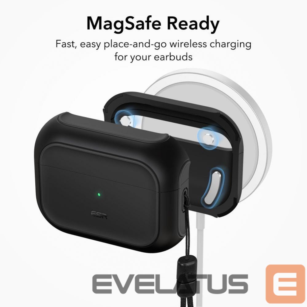 Back panel cover ESR ESR Orbit Halolock with MagSafe for Apple AirPods Pro 1 / 2 - black