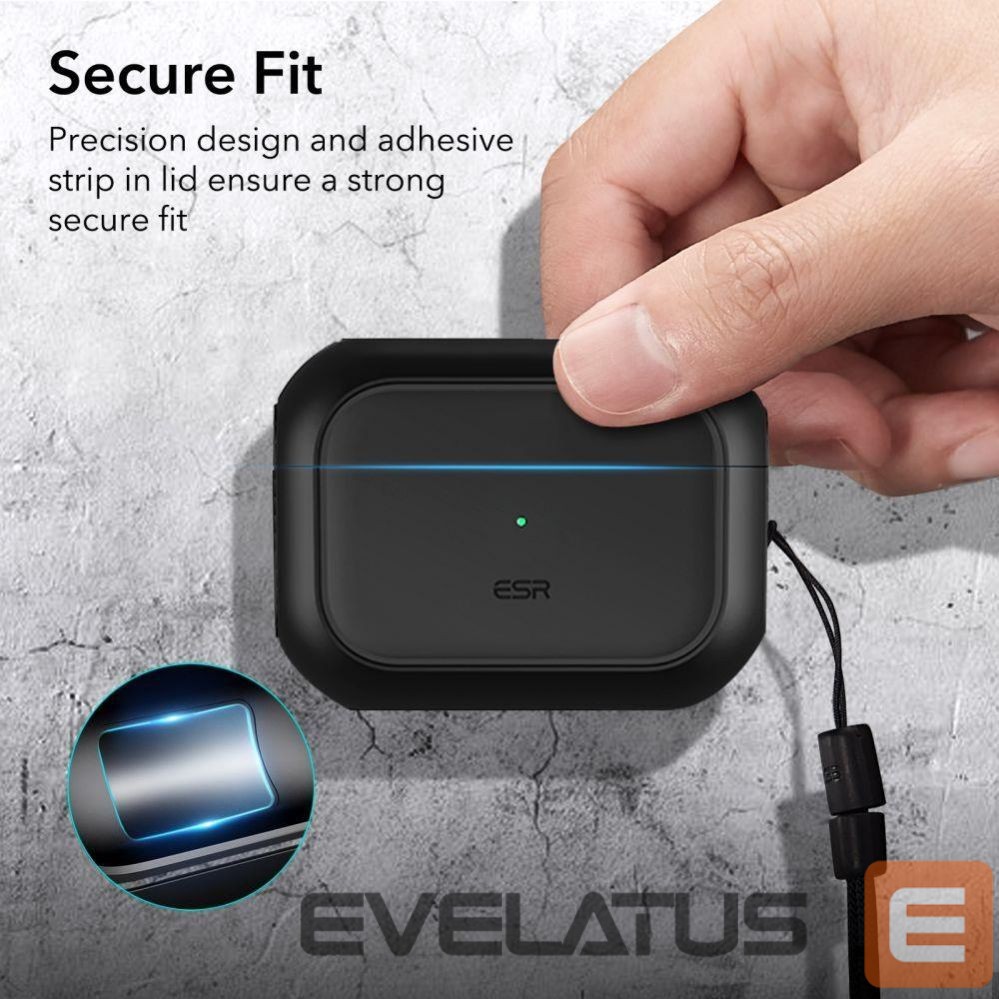 Back panel cover ESR ESR Orbit Halolock with MagSafe for Apple AirPods Pro 1 / 2 - black