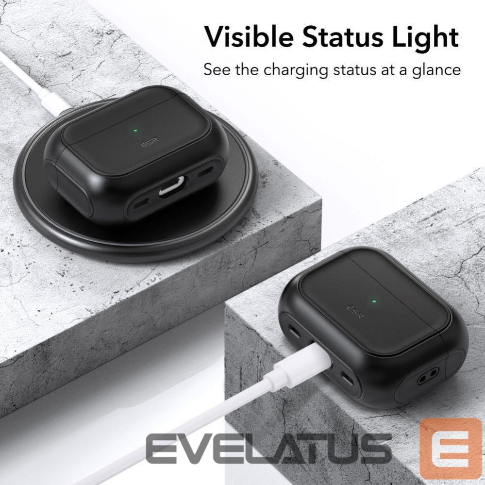 Back panel cover ESR ESR Orbit Halolock with MagSafe for Apple AirPods Pro 1 / 2 - black