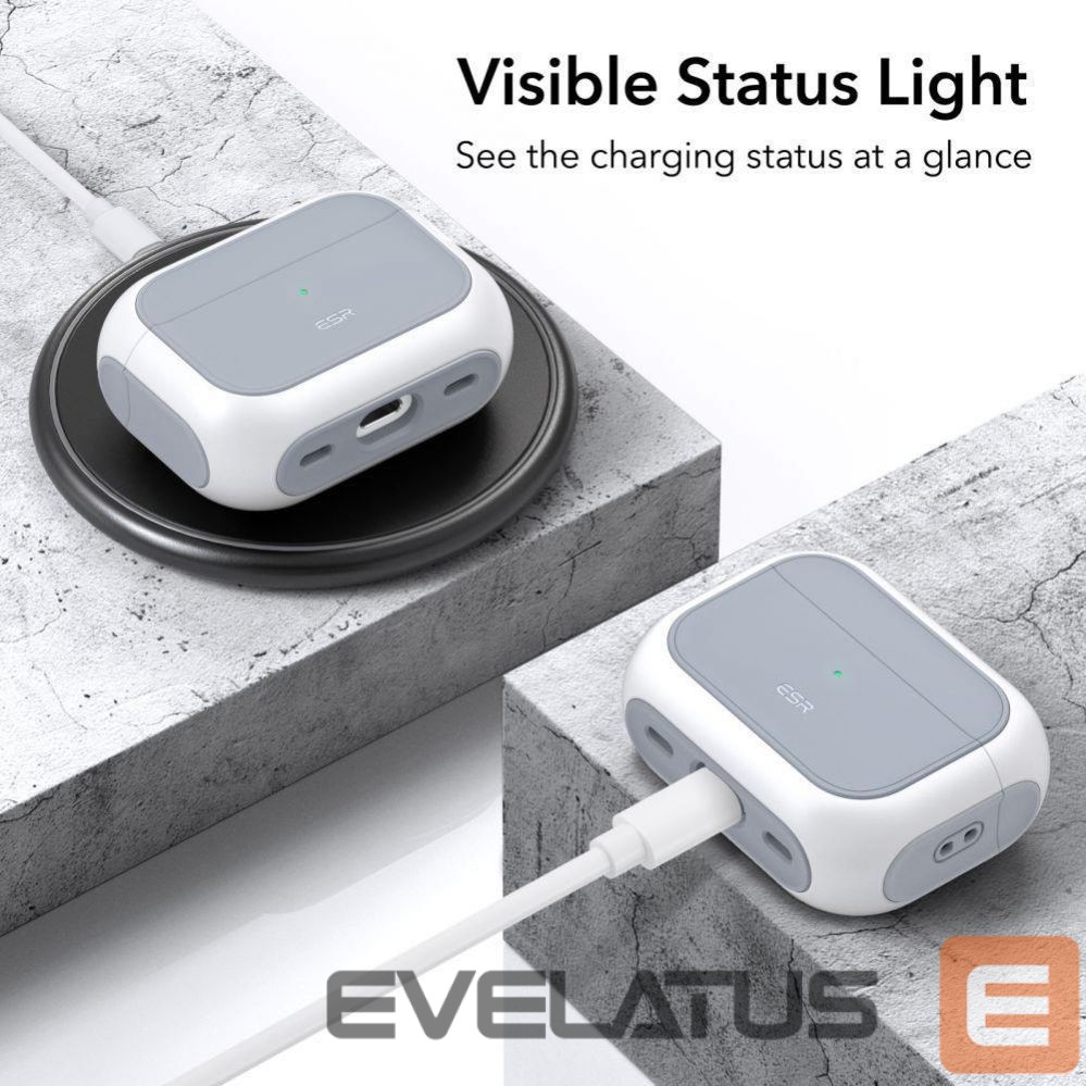 Back panel cover ESR ESR Orbit Halolock with MagSafe for Apple AirPods Pro 1 / 2 - White