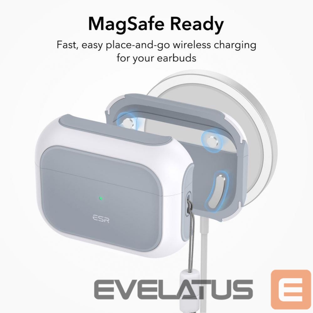 Back panel cover ESR ESR Orbit Halolock with MagSafe for Apple AirPods Pro 1 / 2 - White