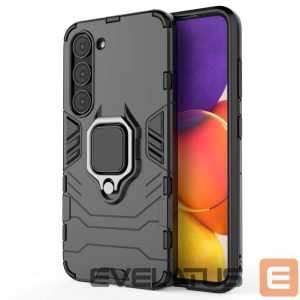 Back panel cover Hurtel - Ring Armor case for Samsung Galaxy S23 armored cover magnetic holder ring black 