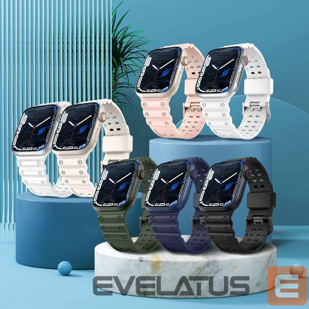 Back panel cover Hurtel - Strap Triple Protection for Apple Watch 38 / 40 / 41 mm band bracelet - navy blue