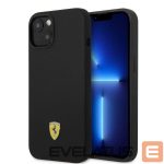 Back panel cover Ferrari  Ferrari FEHMSIP14SBK iPhone 14 6.1" black/black hardcase Silicone Metal Logo Magsafe