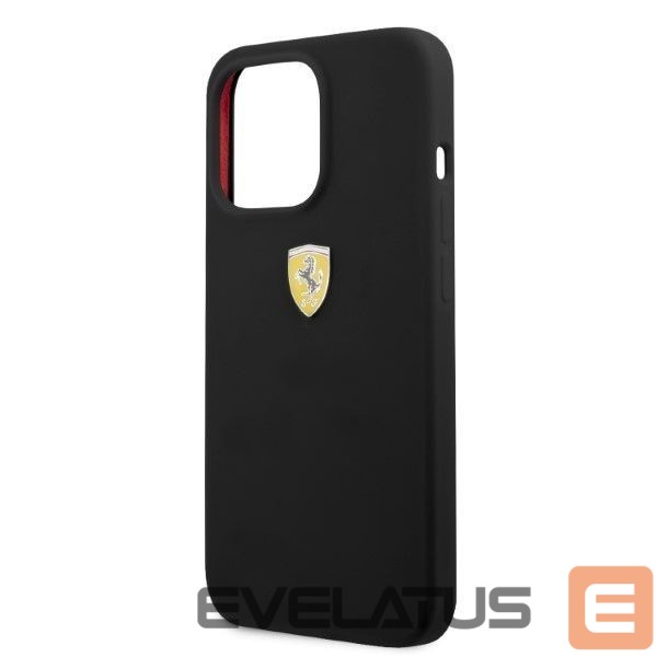 Back panel cover Ferrari Ferrari FESSIHMP13LBK iPhone 13 Pro / 13 6.1" black/black hardcase Silicone MagSafe
