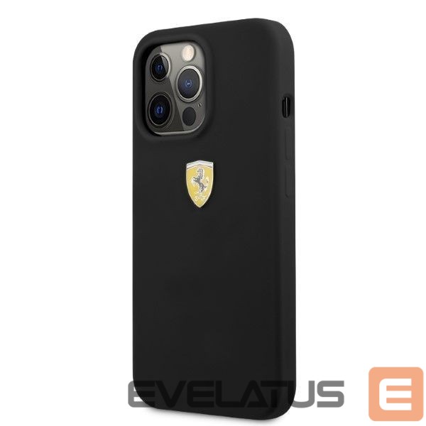 Back panel cover Ferrari Ferrari FESSIHMP13LBK iPhone 13 Pro / 13 6.1" black/black hardcase Silicone MagSafe