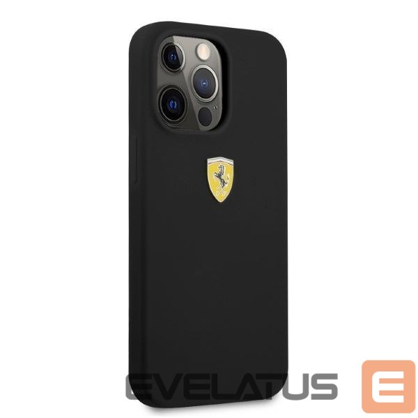 Back panel cover Ferrari Ferrari FESSIHMP13LBK iPhone 13 Pro / 13 6.1" black/black hardcase Silicone MagSafe