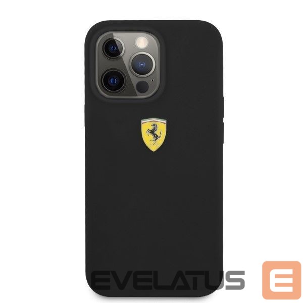 Back panel cover Ferrari Ferrari FESSIHMP13LBK iPhone 13 Pro / 13 6.1" black/black hardcase Silicone MagSafe