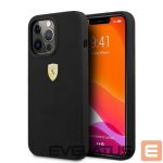Back panel cover Ferrari  Ferrari FESSIHMP13XBK iPhone 13 Pro Max 6.7" black/black hardcase Silicone MagSafe