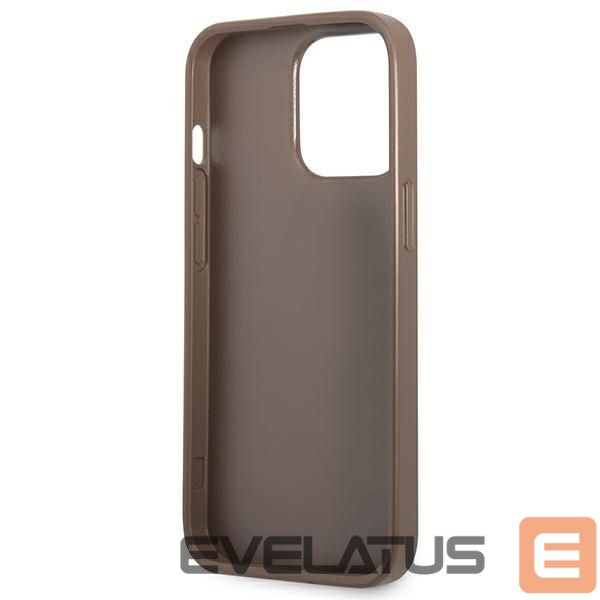Back panel cover Guess Guess 4G Triangle Logo Cardslot Case for iPhone 13 Pro / 13 - Brown