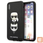 Back panel cover Karl Lagerfeld  Karl Lagerfeld Saffiano Karl&Choupette Head case for iPhone XS Max - black 