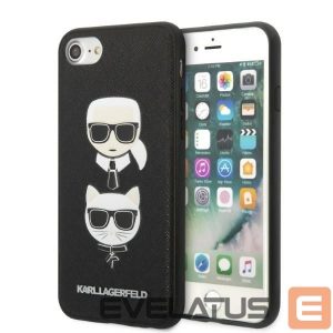 Back panel cover Karl Lagerfeld  Karl Lagerfeld KLHCI8SAKICKCBK iPhone 7/8 / SE 2020 / SE 2022 black/black hardcase Saffiano Karl&Choupette Head 