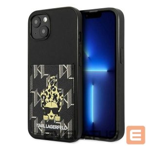 Back panel cover Karl Lagerfeld  Karl Lagerfeld Karlimals Cardslot case for iPhone 13 - black 