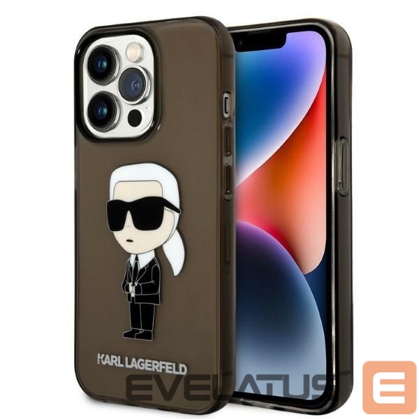 Back panel cover Karl Lagerfeld Karl Lagerfeld KLHCP14LHNIKTCK iPhone 14 Pro 6.1" black/black hardcase Ikonik Karl Lagerfeld