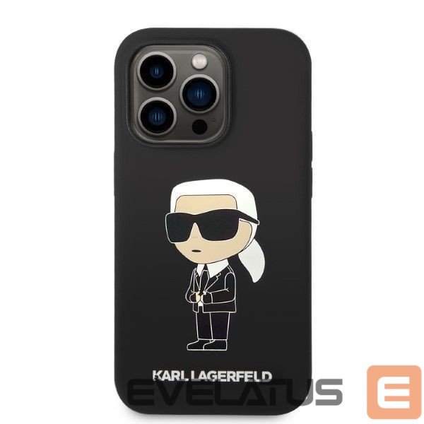 Back panel cover Karl Lagerfeld Karl Lagerfeld Silicone Ikonik case for iPhone 14 Pro - black