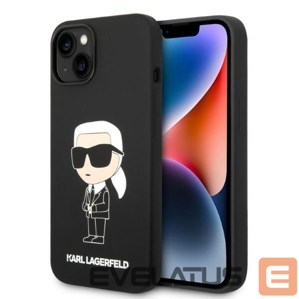 Back panel cover Karl Lagerfeld Karl Lagerfeld Silicone Ikonik case for iPhone 14 Plus - black