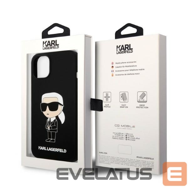 Back panel cover Karl Lagerfeld Karl Lagerfeld Silicone Ikonik case for iPhone 14 Plus - black