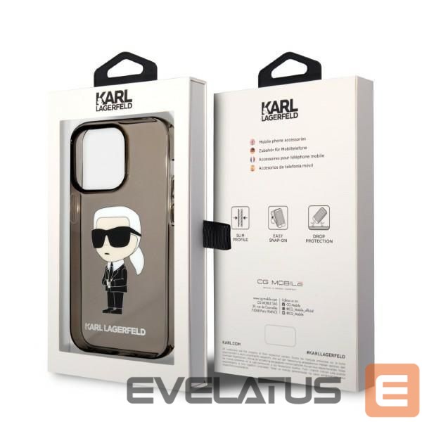 Back panel cover Karl Lagerfeld Karl Lagerfeld Ikonik Karl case for iPhone 14 Pro Max - black