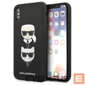 Back panel cover Karl Lagerfeld  Karl Lagerfeld Saffiano Karl&Choupette Head case for iPhone X/XS - black 