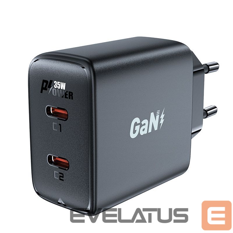 Adapter Acefast Fast charger GaN 35W PD 2x USB C Acefast A49 - black