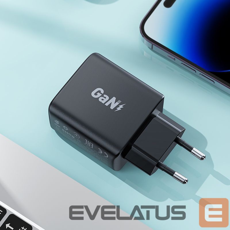 Adapter Acefast Fast charger GaN 35W PD 2x USB C Acefast A49 - black