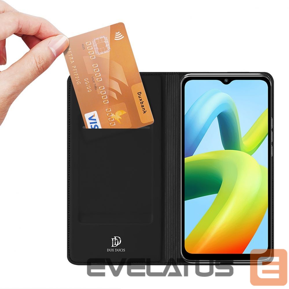 Back panel cover Dux Ducis Dux Ducis Skin Pro Case for Xiaomi Redmi A1+ Flip Card Wallet Stand Black