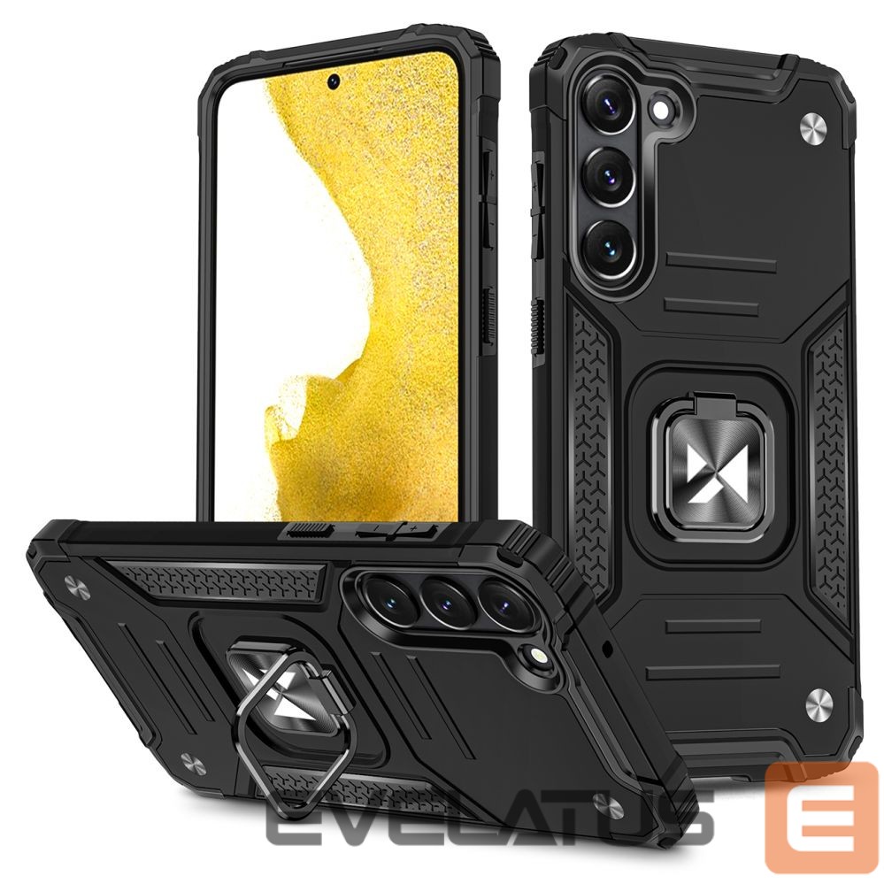 Back panel cover Wozinsky Wozinsky Ring Armor case for Samsung Galaxy S23+ armored cover magnetic holder ring black