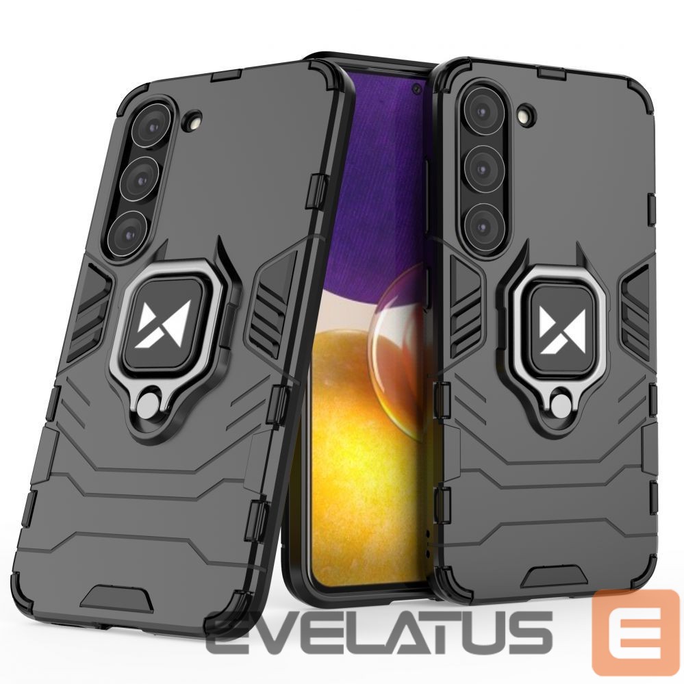 Back panel cover Wozinsky Wozinsky Ring Armor case for Samsung Galaxy S23+ armored cover magnetic holder ring black