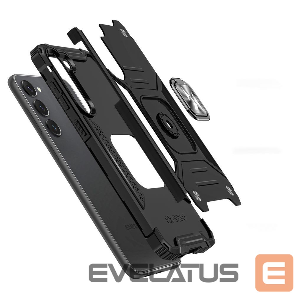 Back panel cover Wozinsky Wozinsky Ring Armor case for Samsung Galaxy S23+ armored cover magnetic holder ring black