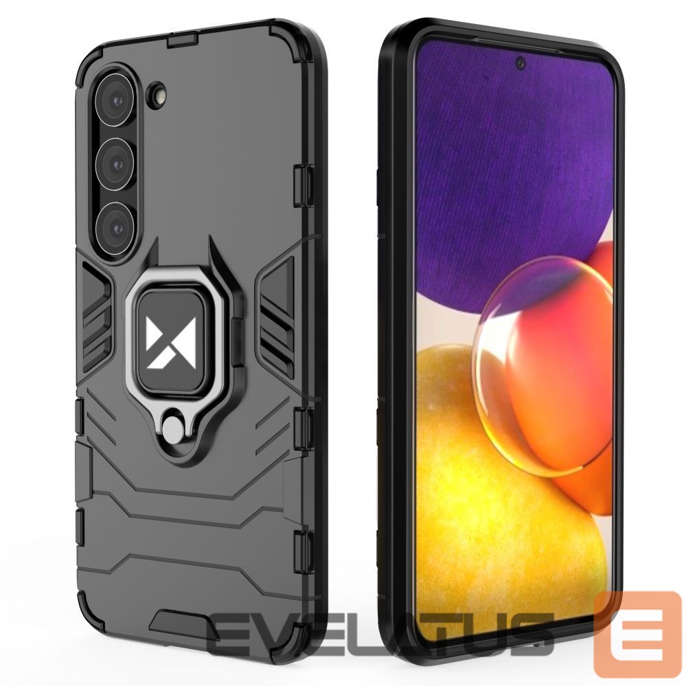 Back panel cover Wozinsky Wozinsky Ring Armor case for Samsung Galaxy S23+ armored cover magnetic holder ring black