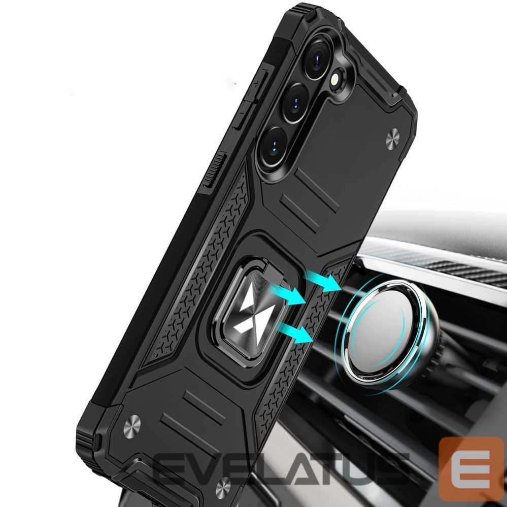 Back panel cover Wozinsky Wozinsky Ring Armor case for Samsung Galaxy S23+ armored cover magnetic holder ring black