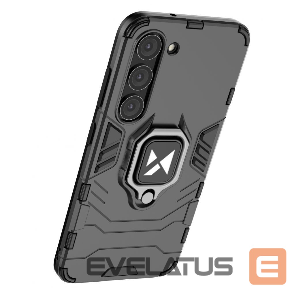 Back panel cover Wozinsky Wozinsky Ring Armor case for Samsung Galaxy S23 armored cover magnetic holder ring black