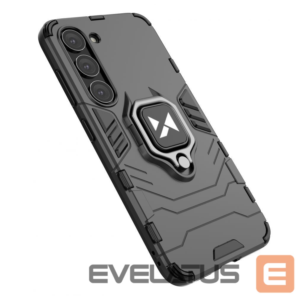 Back panel cover Wozinsky Wozinsky Ring Armor case for Samsung Galaxy S23 armored cover magnetic holder ring black