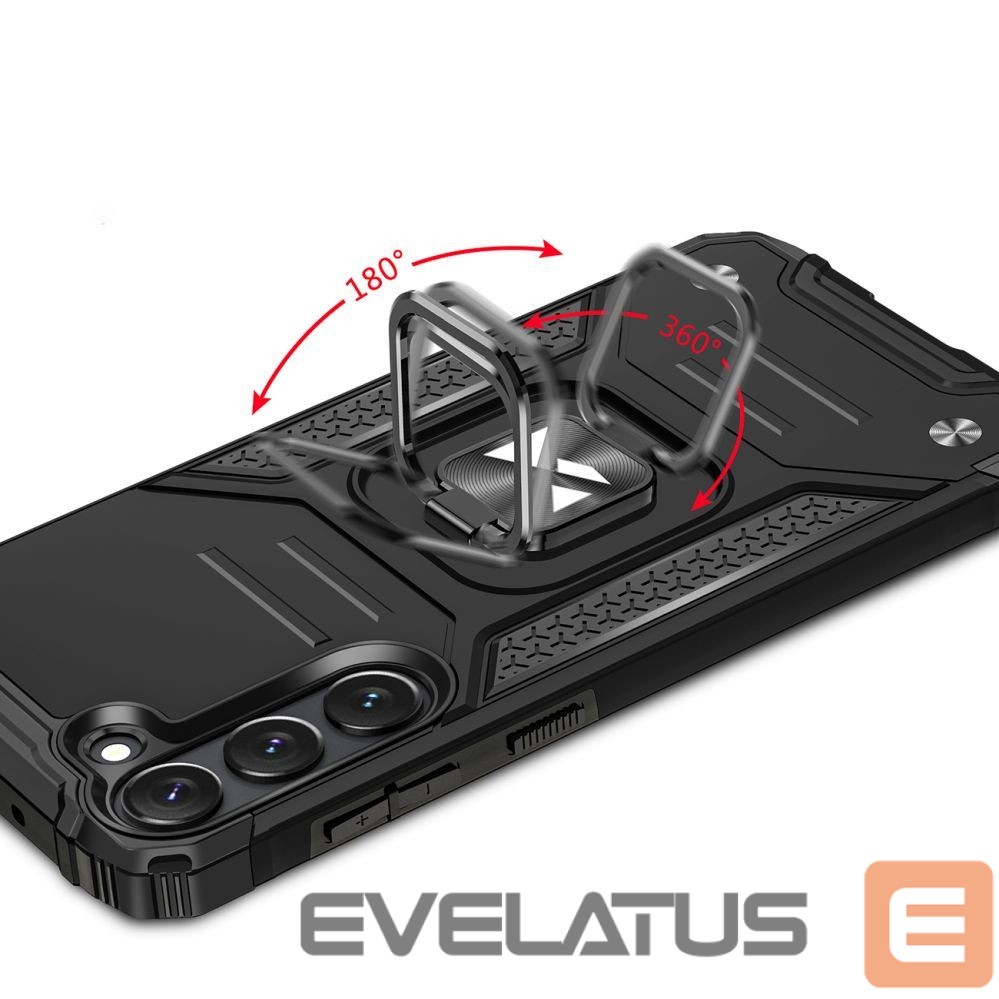 Back panel cover Wozinsky Wozinsky Ring Armor case for Samsung Galaxy S23 armored cover magnetic holder ring black