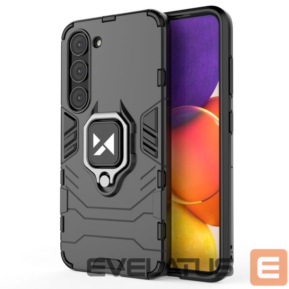 Back panel cover Wozinsky Wozinsky Ring Armor case for Samsung Galaxy S23 armored cover magnetic holder ring black